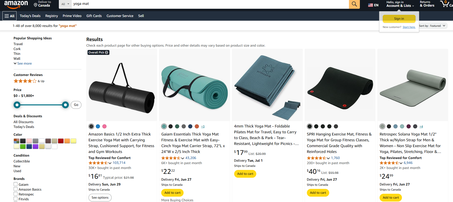 Yoga Mat (Exercise Mat) 